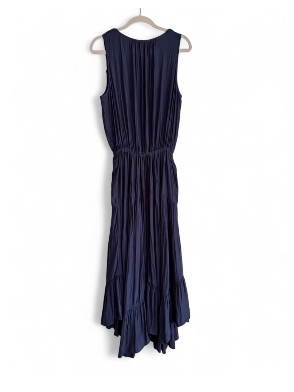 Ramy Brook Fenix Navy Blue Tiered Ruffle Sleeveless Maxi Dress Size M - Picture 5 of 6